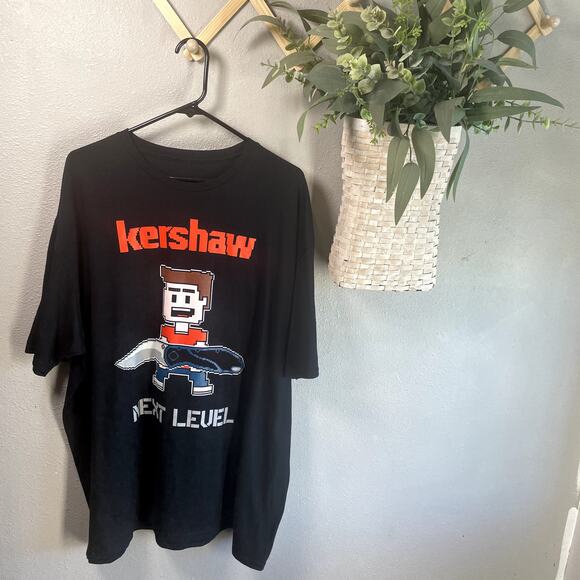 Kershaw Mens Size XXL Black Short Sleeves Graphic Next Level Pixel Tee Shirt - Picture 2 of 5